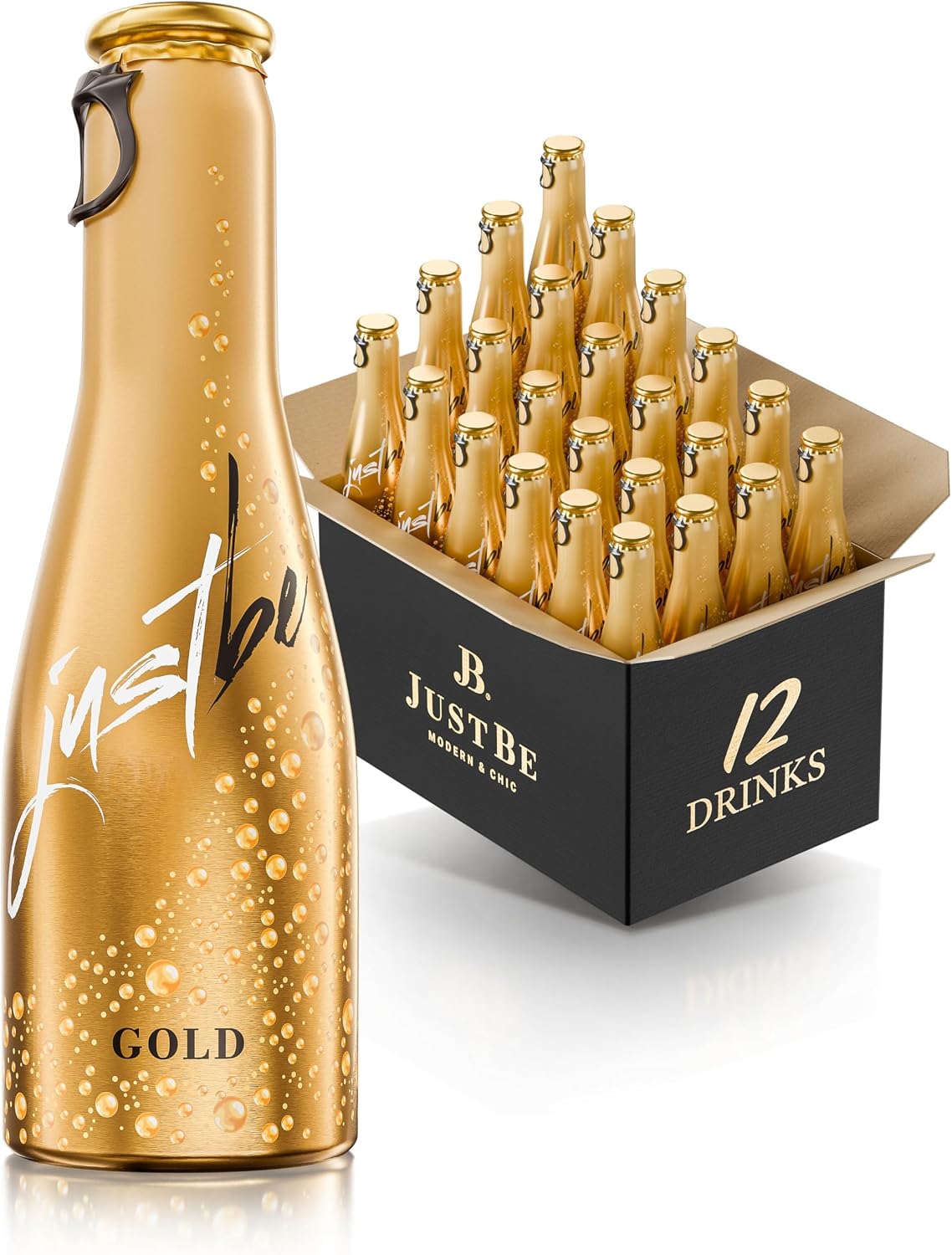 JustBe Gold Piccolo Frizzante l Sparkling Premium White Wine Aperitif (Sparkling Wine, 12 x 0.2 L)