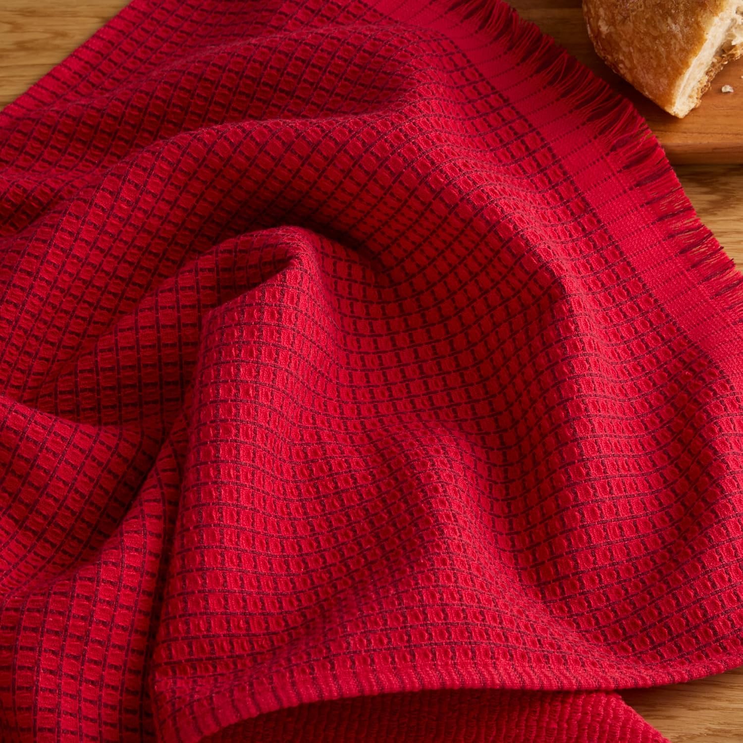 KitchenAid Gourmet Series Gridlines Kitchen Towels, Pack of 3, 100% Cotton, Absorbent, Passion Red, 18 x 28 Inch – Bild 5