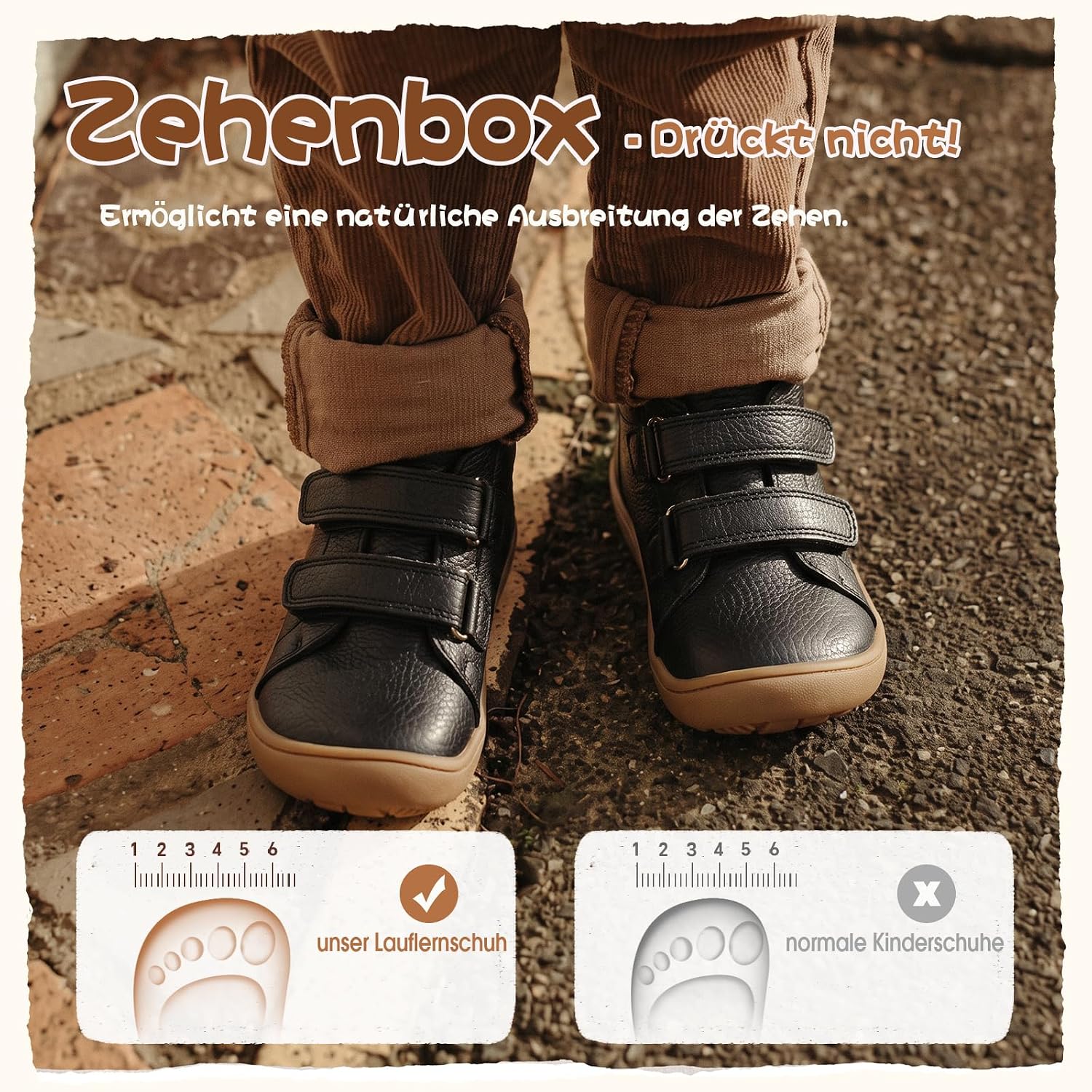IceUnicorn First Walking Shoes Children's Barefoot Shoes Soft Leather – Bild 3