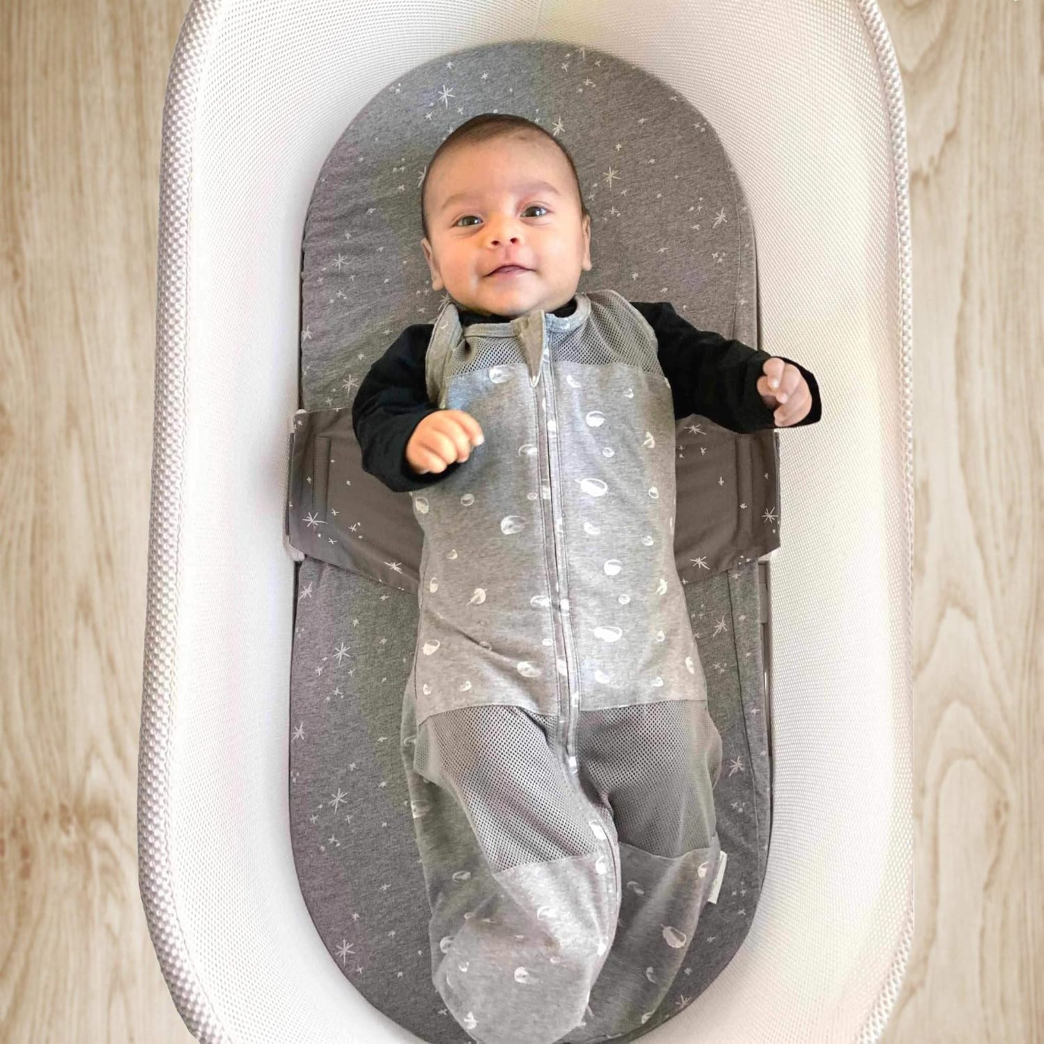 happiest baby 100% Organic Snooo Sleep Sack - Large - Graphite Planets – Bild 3