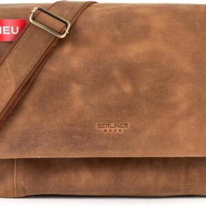 Berliner Bags P-Berg Vintage Leather Messenger Bag Brown