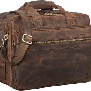 STILORD ‘Leopold’ shoulder bag men’s leather bag briefcase shoulder bag laptop bag genuine leather bag bag for college and university.