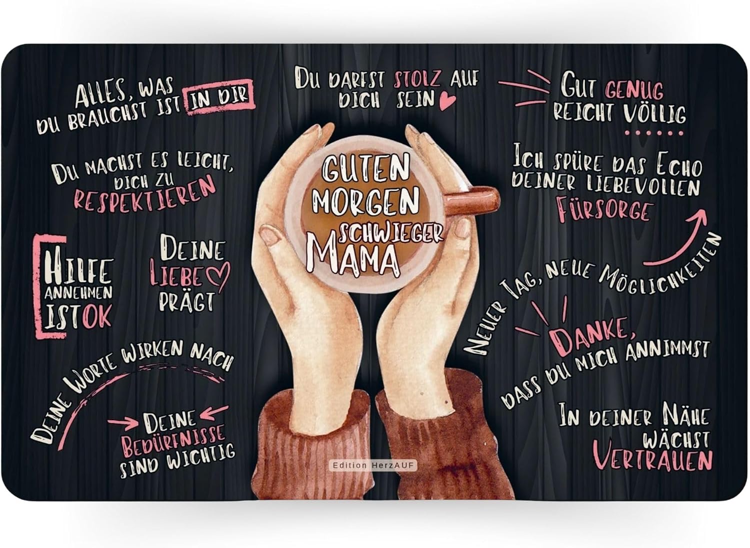 Mum-in-Law Gift, Breakfast Board ‘Guten Morgen Schwiegermama’ (German Language), Gift for Birthday, Christmas