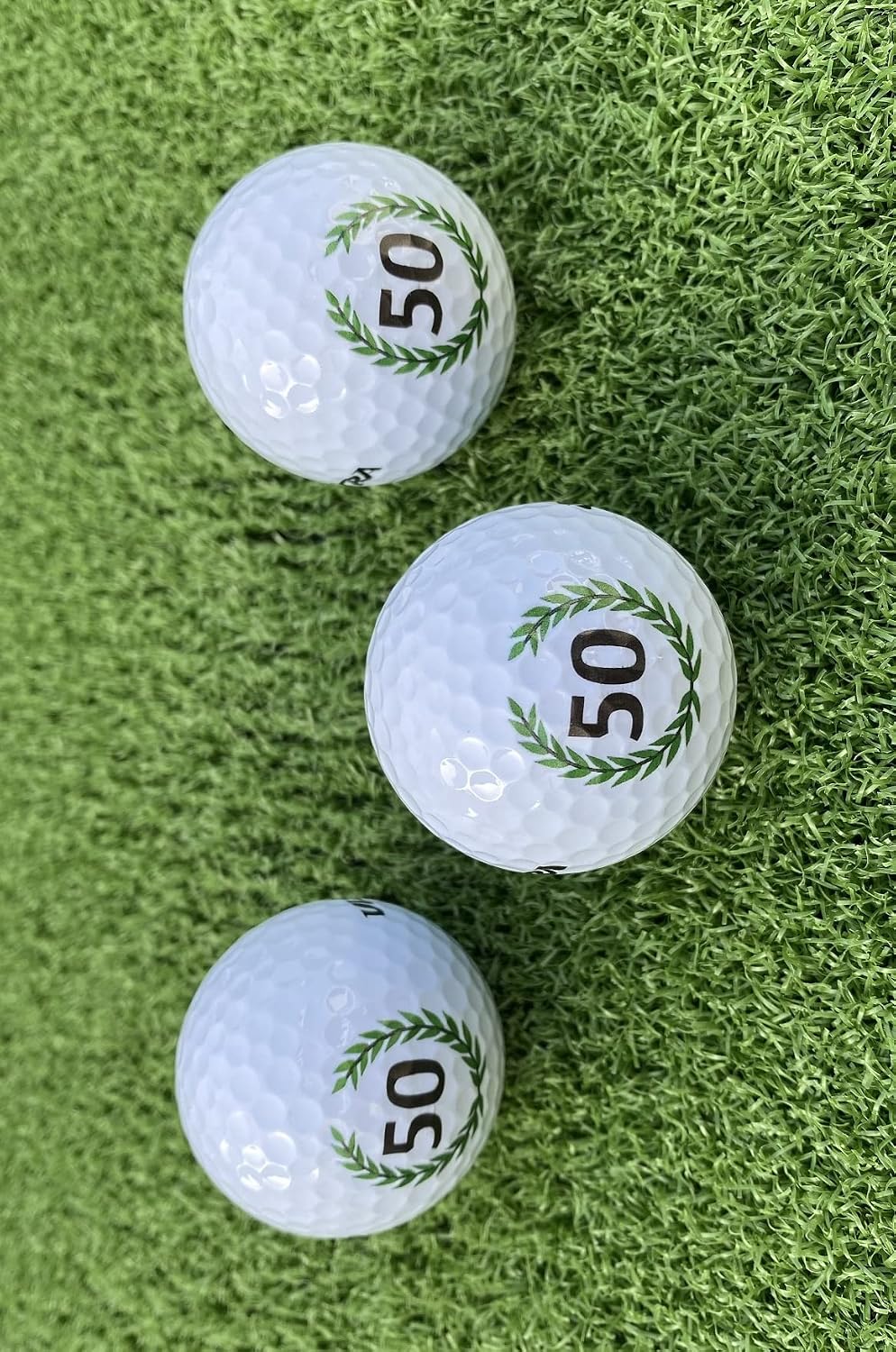 Set of 3 50th Birthday Golf Balls with Happy Birthday Motif – Bild 4
