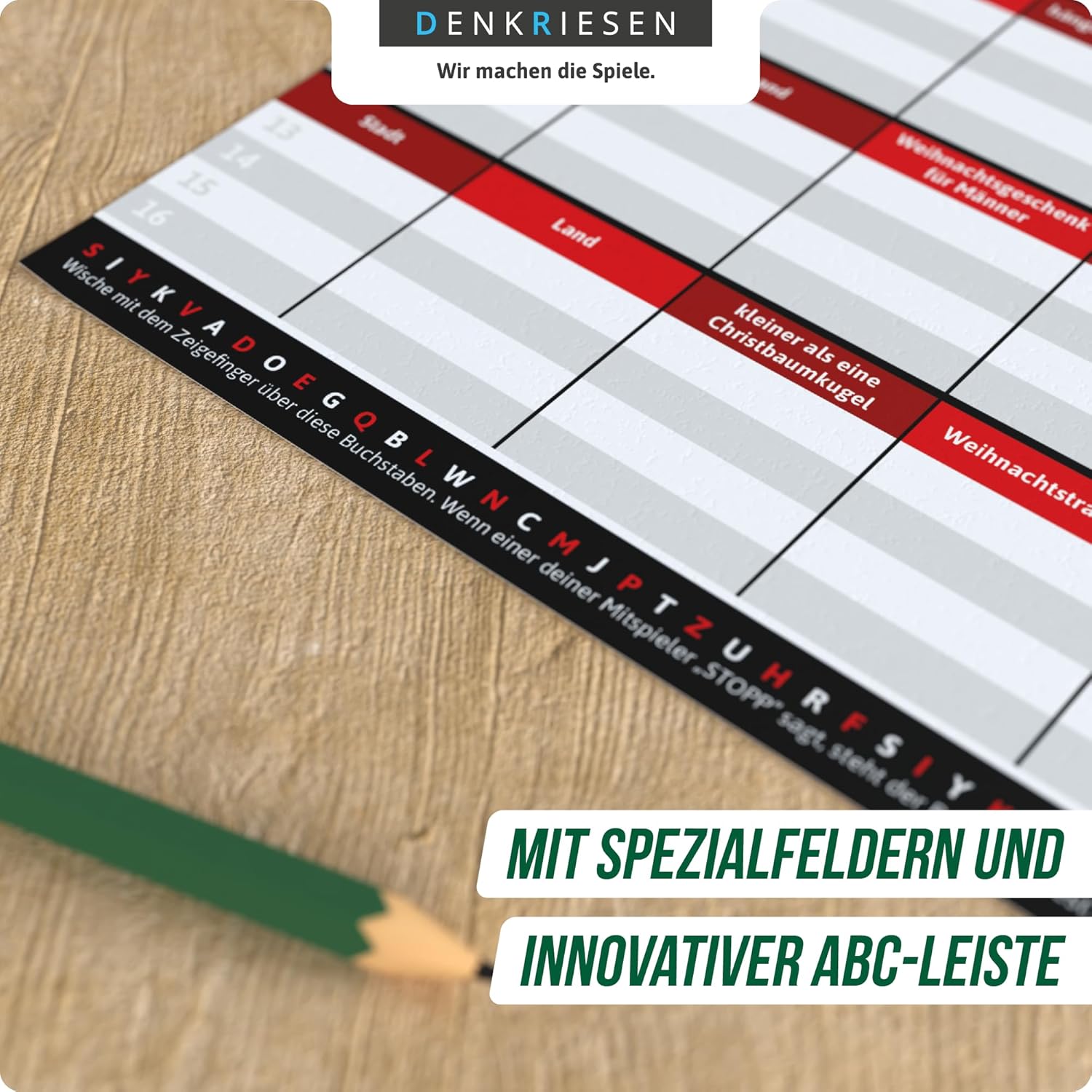 DENKRIESEN Stadt Land Vollpfosten Christmas Edition | DIN A4 Game Pad – Bild 4