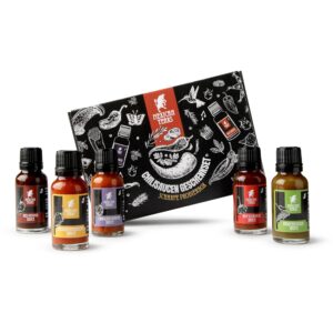 Mexican Tears Chili Sauce Gift Set – Hot Sauces Mini Tasting Box – Gift Idea for Men & Women – Vegan & Natural [5 x 20ml]