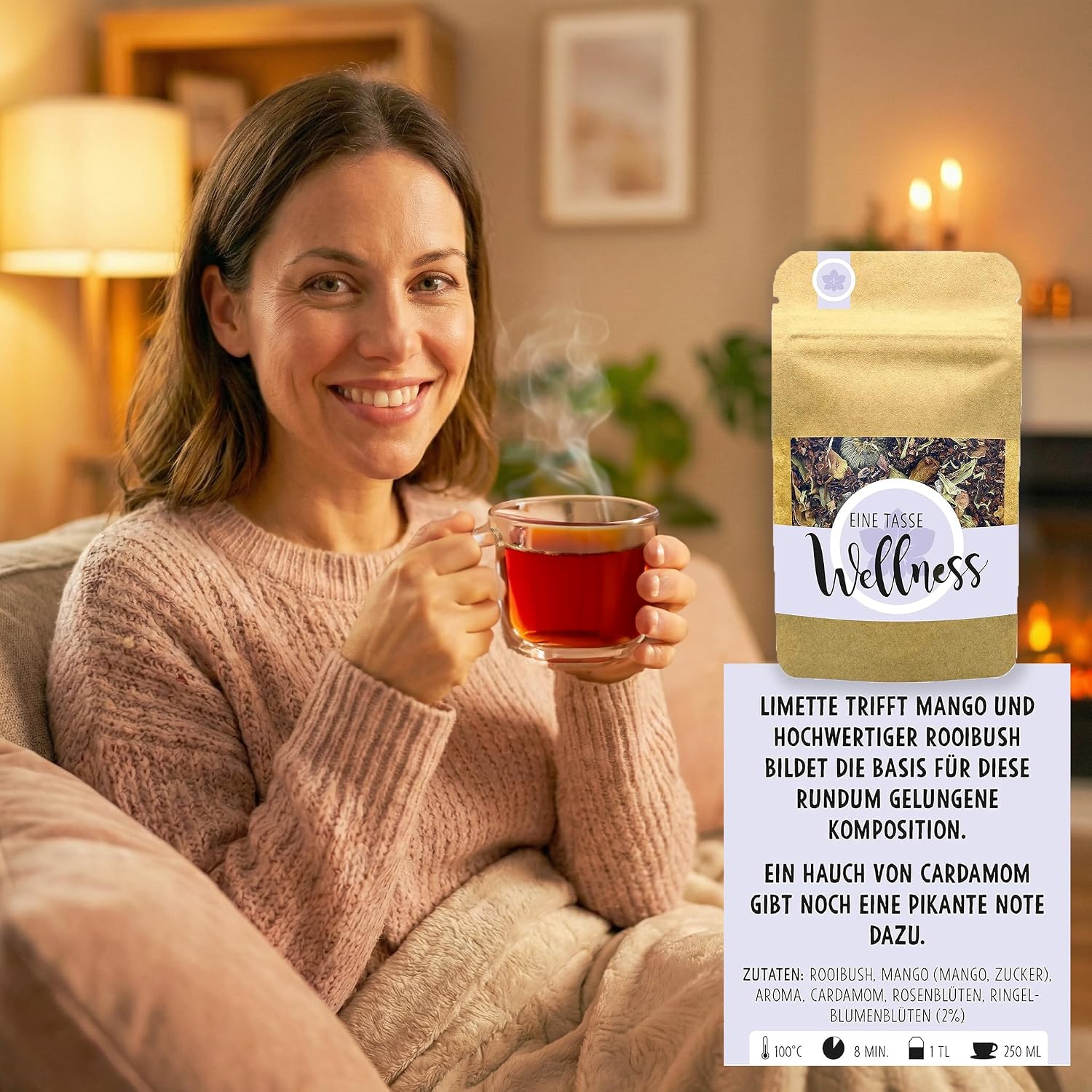 OWLBOOK Tea Gift Set Time Out with 4 Types of Tea, Relaxation Wellness Gifts for Women as a Birthday Gift, Valentine's Day Gifts, Mum Gifts, Birthday, Mother's Day, Valentine's Day, Tea Box – Bild 7