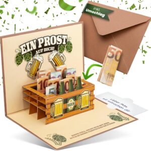 BASICBIRD Money gift as pop-up beer crate, birthday card money gift