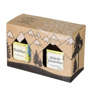 Allgäuer Delicatessen Gift Set 2 x 210 g Delicatessen Fruit Spread Attractive Gift Set Made of Kraft Cardboard