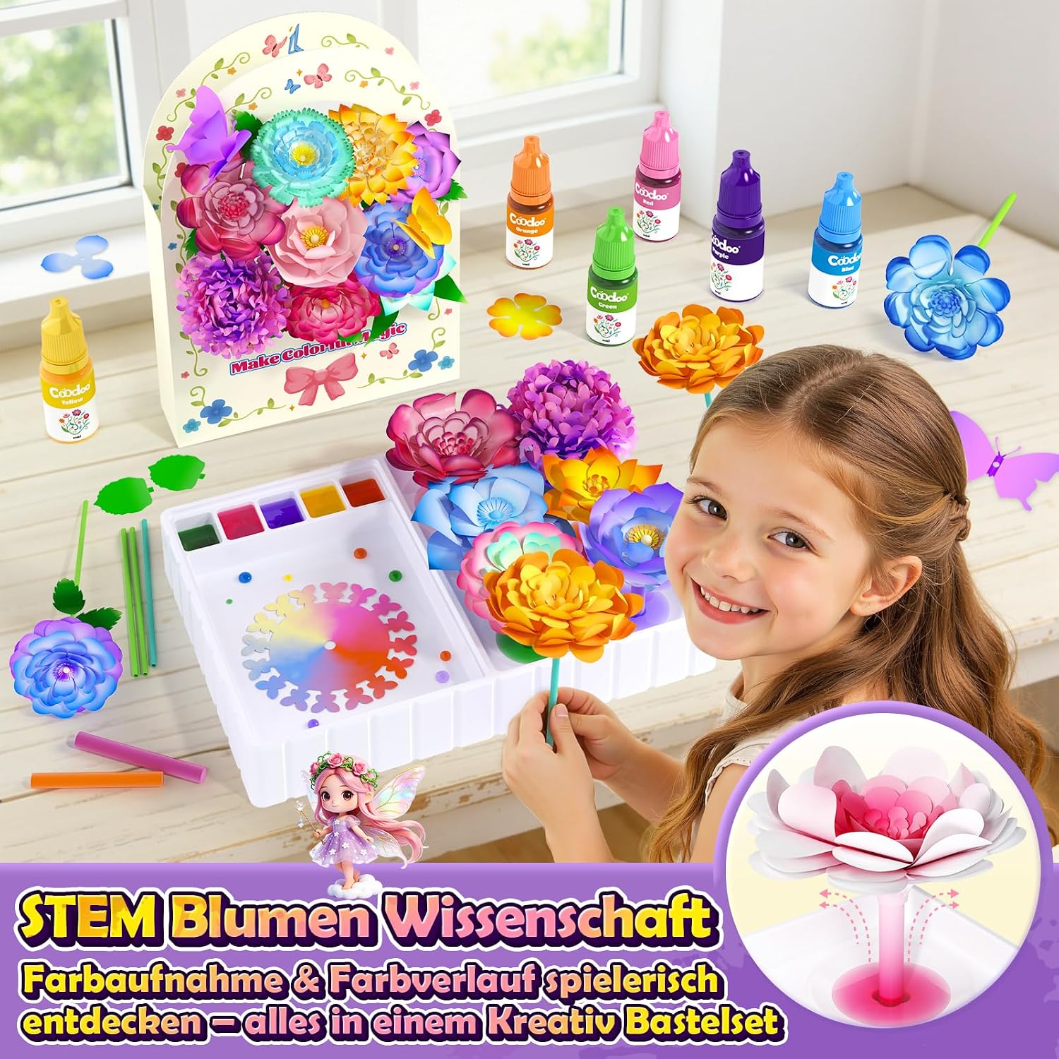 DIY Creative Flower Craft Set Children Magic Dyeing Floristry Craft Set – Bild 6