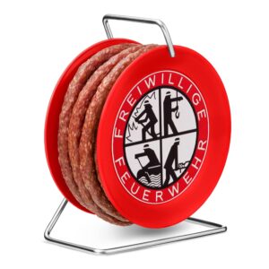 Wurstbaron Salami on Fire Engine Drum Snack Sausage Mini Cable Reel Hose Reel Model Volunteer Fire Brigade 3.5 m Krakow Style Sausage 240 g