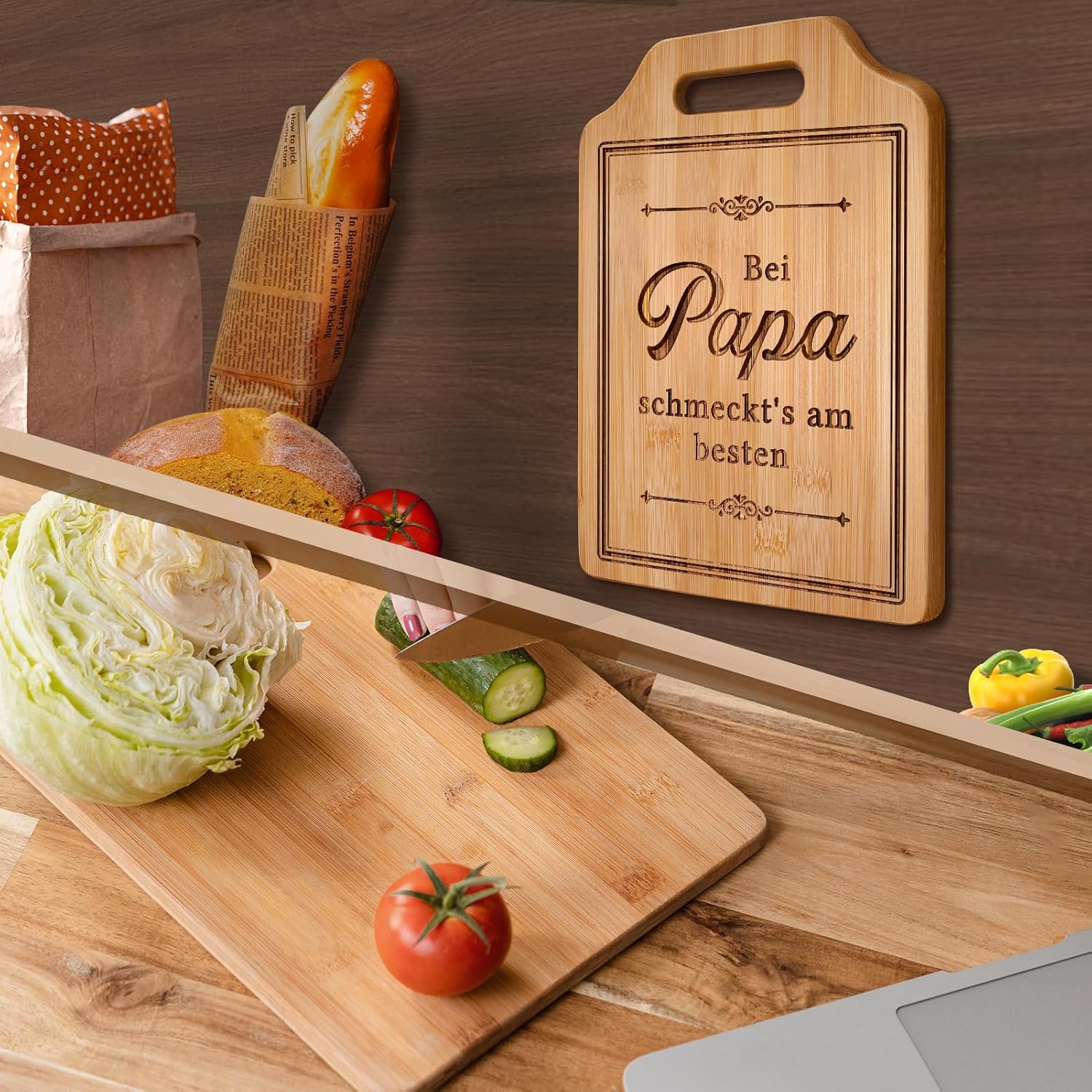 Dad Gift Birthday - Engraved Bamboo Chopping Board, Gifts for Dad, Dad Birthday Gift, Dad Gift Christmas, Christmas Gifts for Dad, Dad – Bild 5