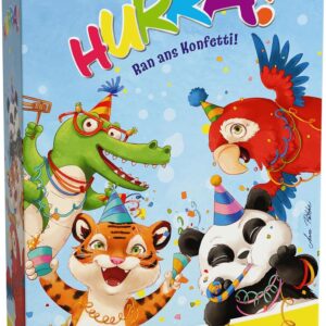 HABA Hurra Confetti Party - Game from 3 Years with Dice & Colourful Confetti - Recognise Colours and Shapes for 2-4 Players - 2012214001