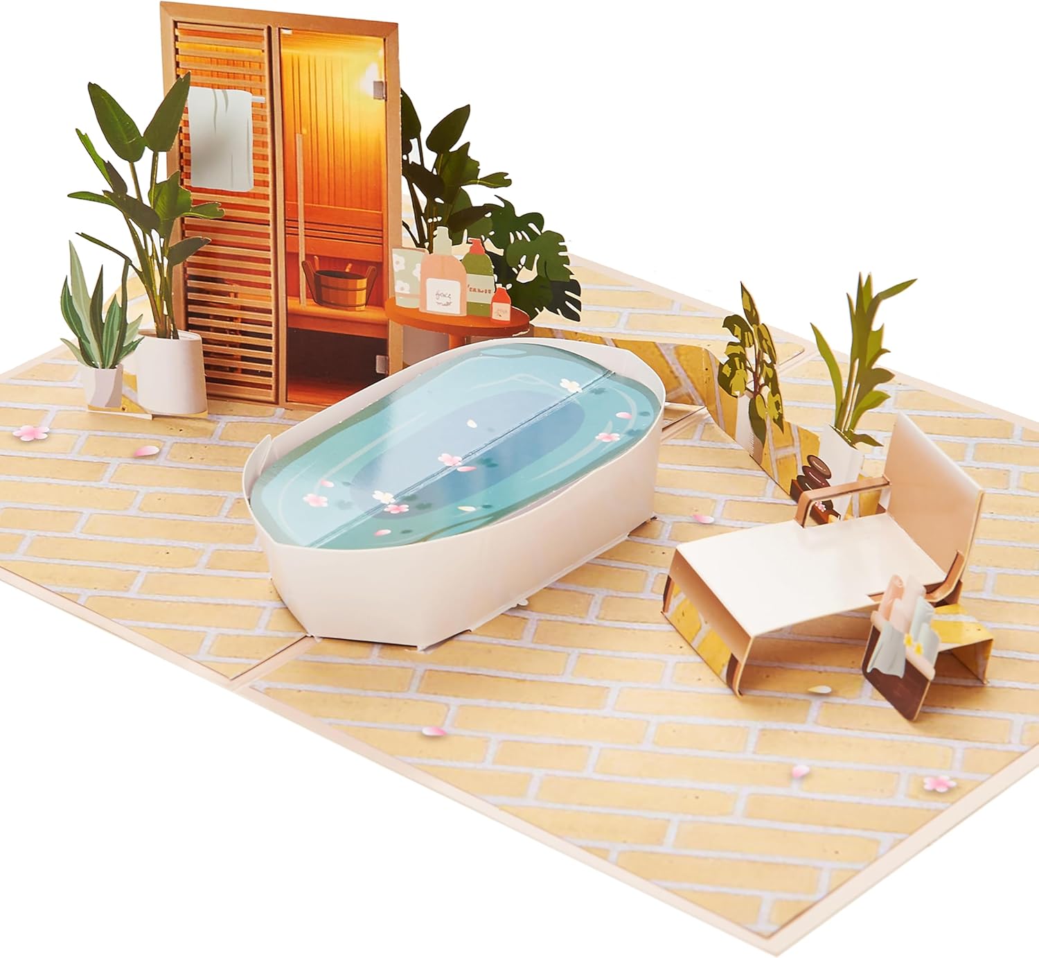CraftWerk 3D Pop-Up Card Wellness - Voucher Card Folding Card for Massage or Sauna - Creative Packaging for Birthday or Christmas for Men and Women