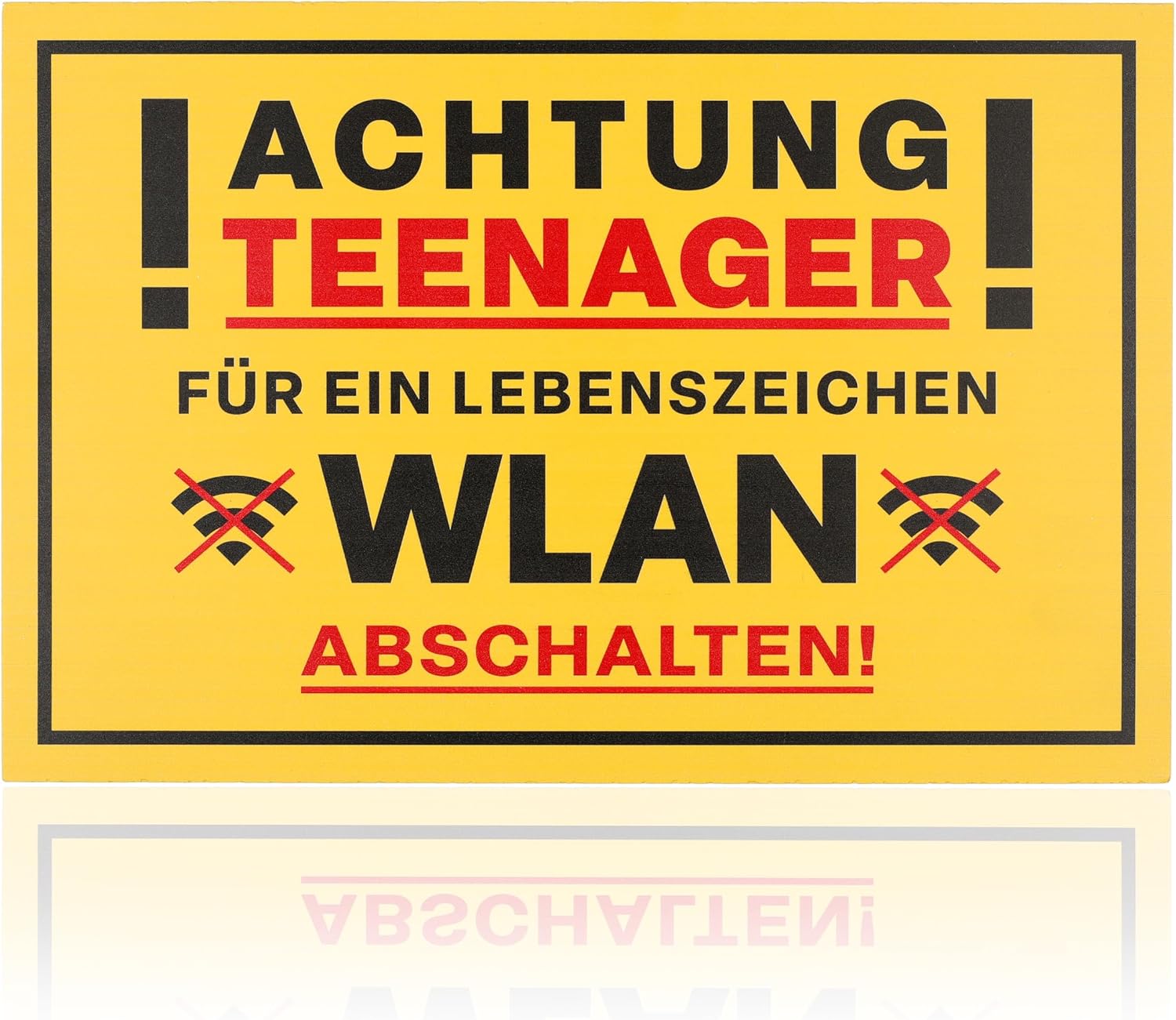 FunX Achtung Teenager Door Sign - Funny Sign with Saying Warning Sign as a Gift for Youth Consecration and Birthday for Boys and Girls - 30 x 20 cm