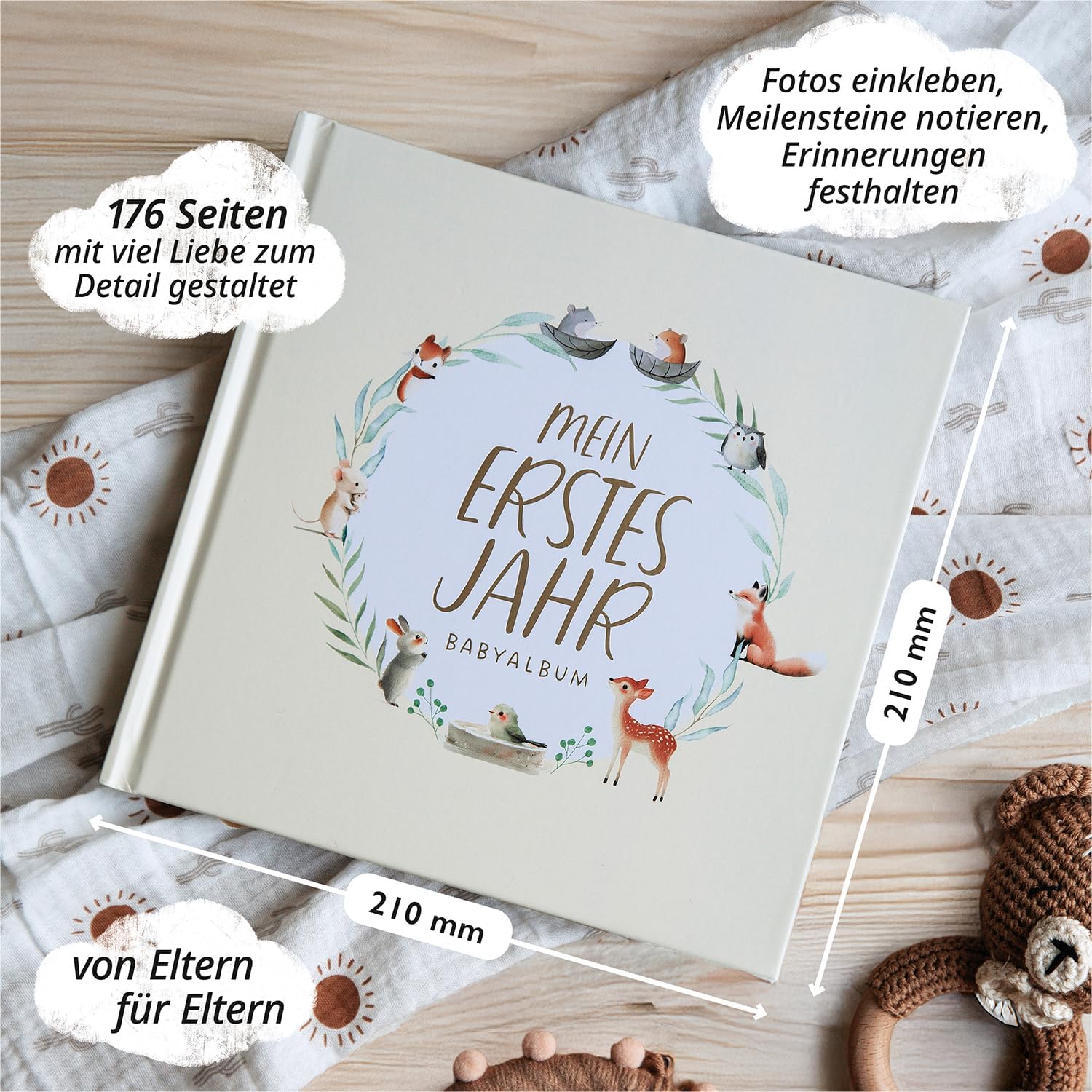 Rabano My First Year Baby Album, High-Quality Photo Album, Baby Gift – Bild 2