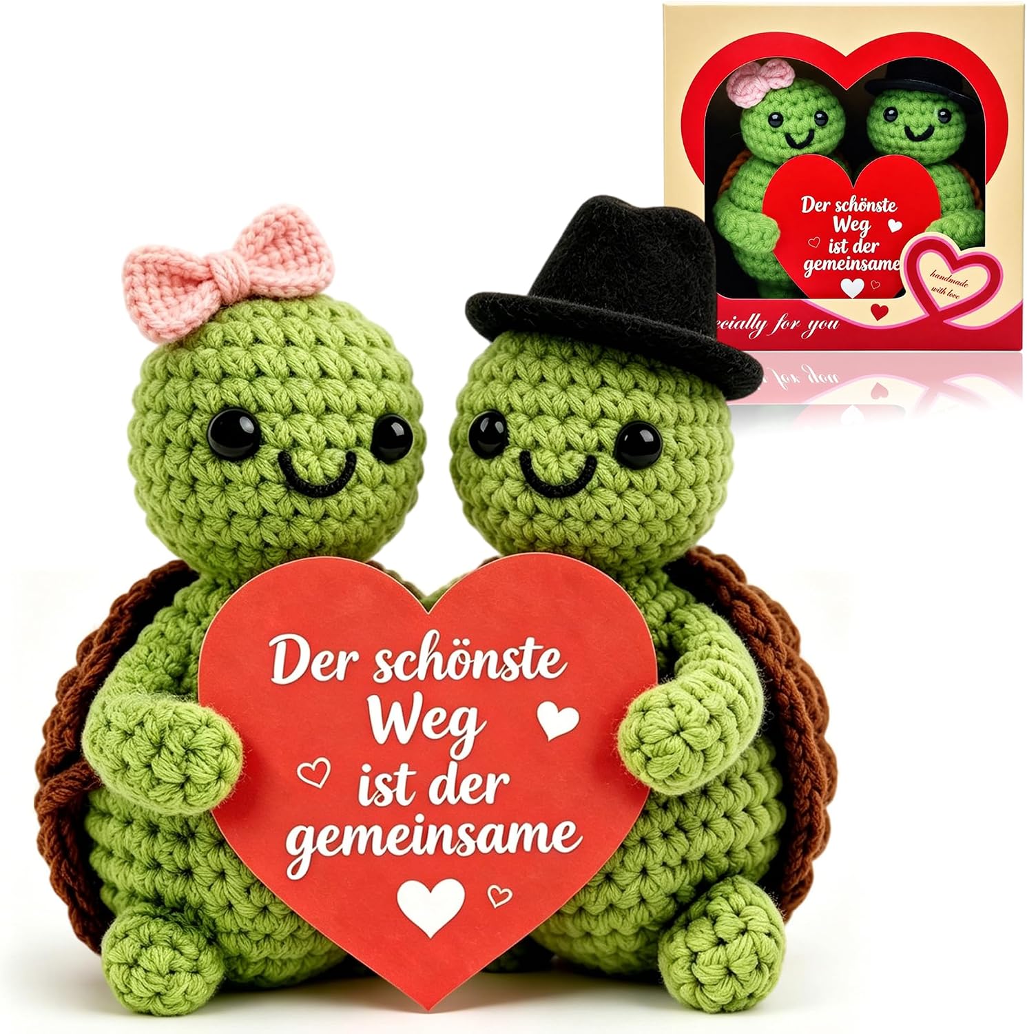 Wedding Gifts for Bride and Groom, Pocket Hug Turtle Wedding Anniversary Gifts for Men Women, Romantic Anniversary Gift for Him You, Partner I Love You Heart Festival Surprise