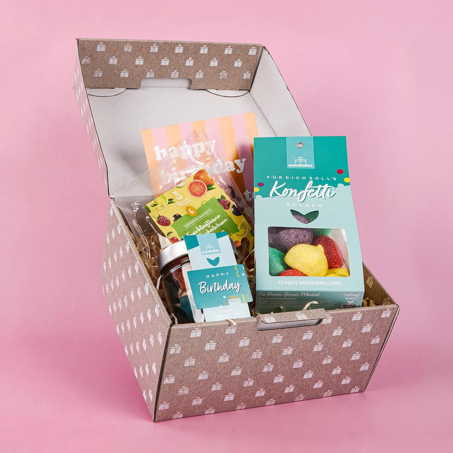 Birthday, Surprise & Little Delights | Birthday Joy for Family, Friends & Colleagues | with Sweet Fruit Gummies and Marshmallows | naschlabor Gift Box Happy Birthday to You – Bild 4