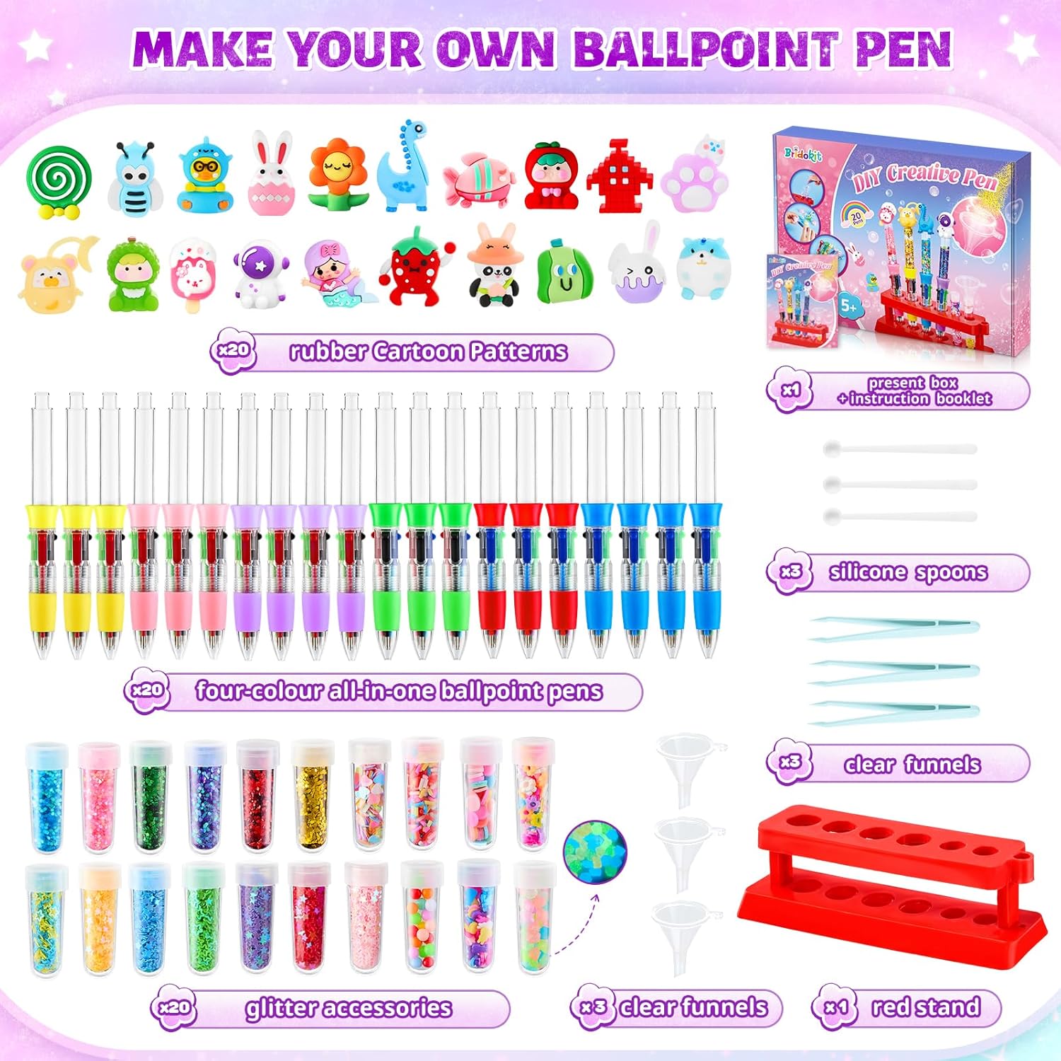 Make Your Own Pens Set Children, 20 Pieces Personalised Craft Set – Bild 3