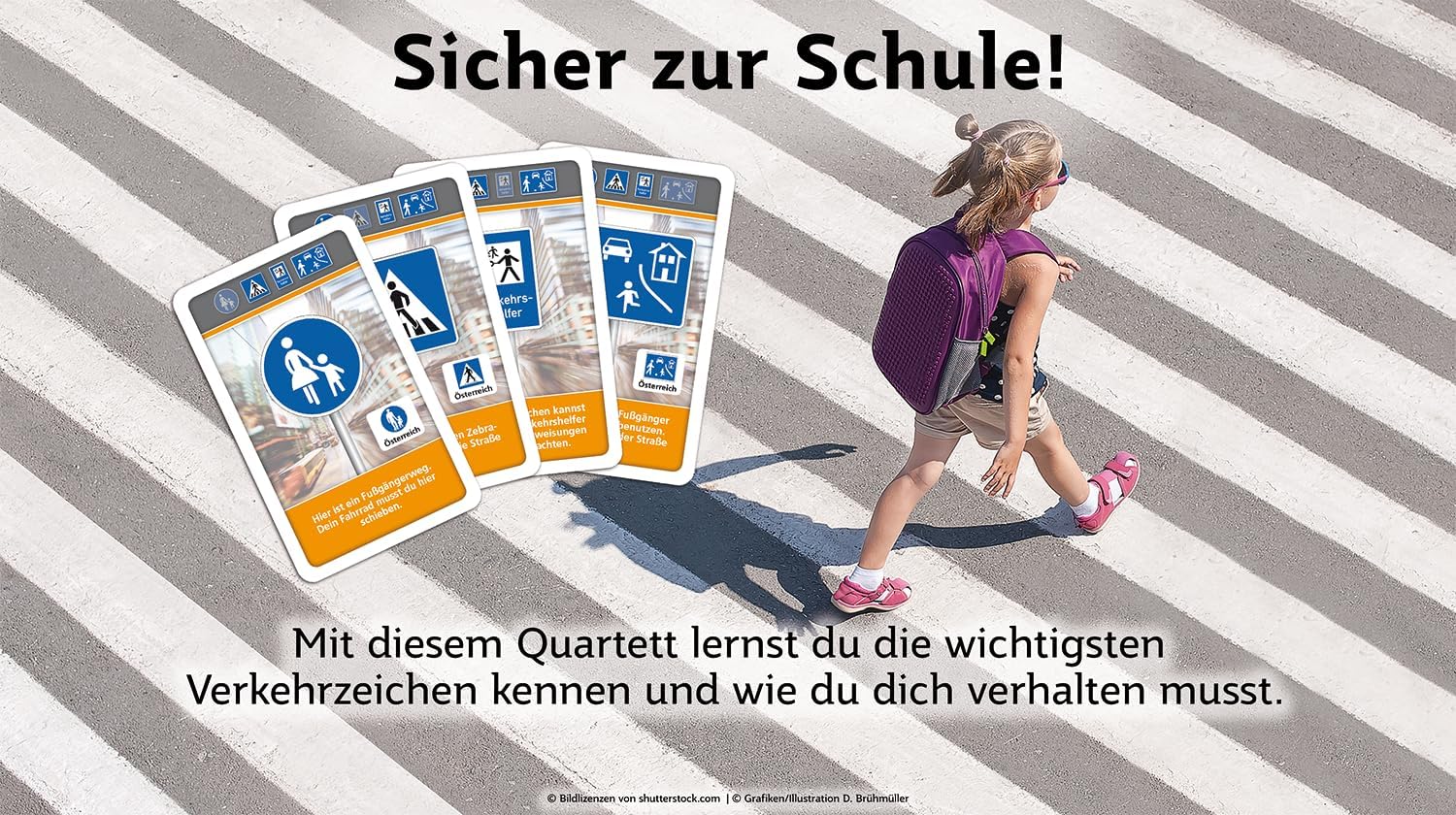 ASS Altenburger 22572844 Abenteuer Schule – Verkehrszeichen – Traffic Signs Card Game Educational Game – Bild 5