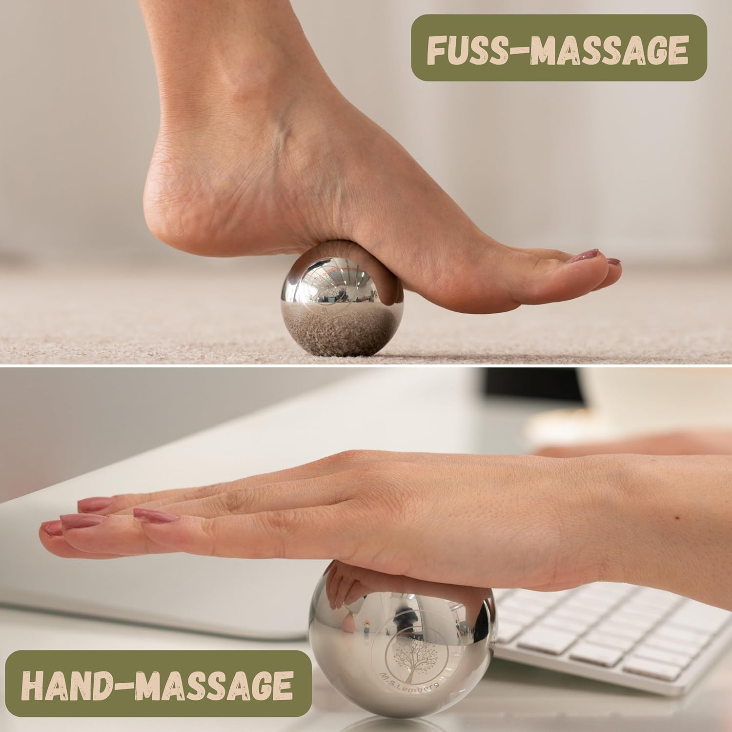 M.S.Lemberg Massage Ball - Heat & Cold Roller for Relaxation & Wellness – Bild 5