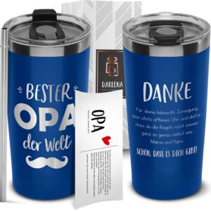 Thermal Mug „Bester Opa“ | Gift, Birthday Gift | Coffee Mug to Go with Saying | Funny Grandson Gifts for Birthday, Father’s Day or Christmas | 500 ml