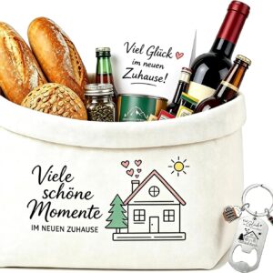 Housewarming Gifts for Home, with Bread Basket Fabric & Bottle