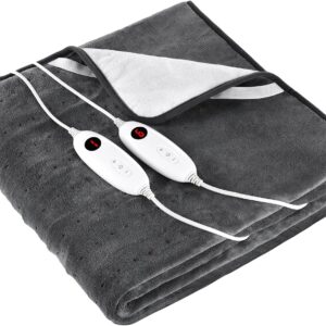 TLGREEN Electric Thermal Underbed Coral Fleece 187 x 139 cm Grey