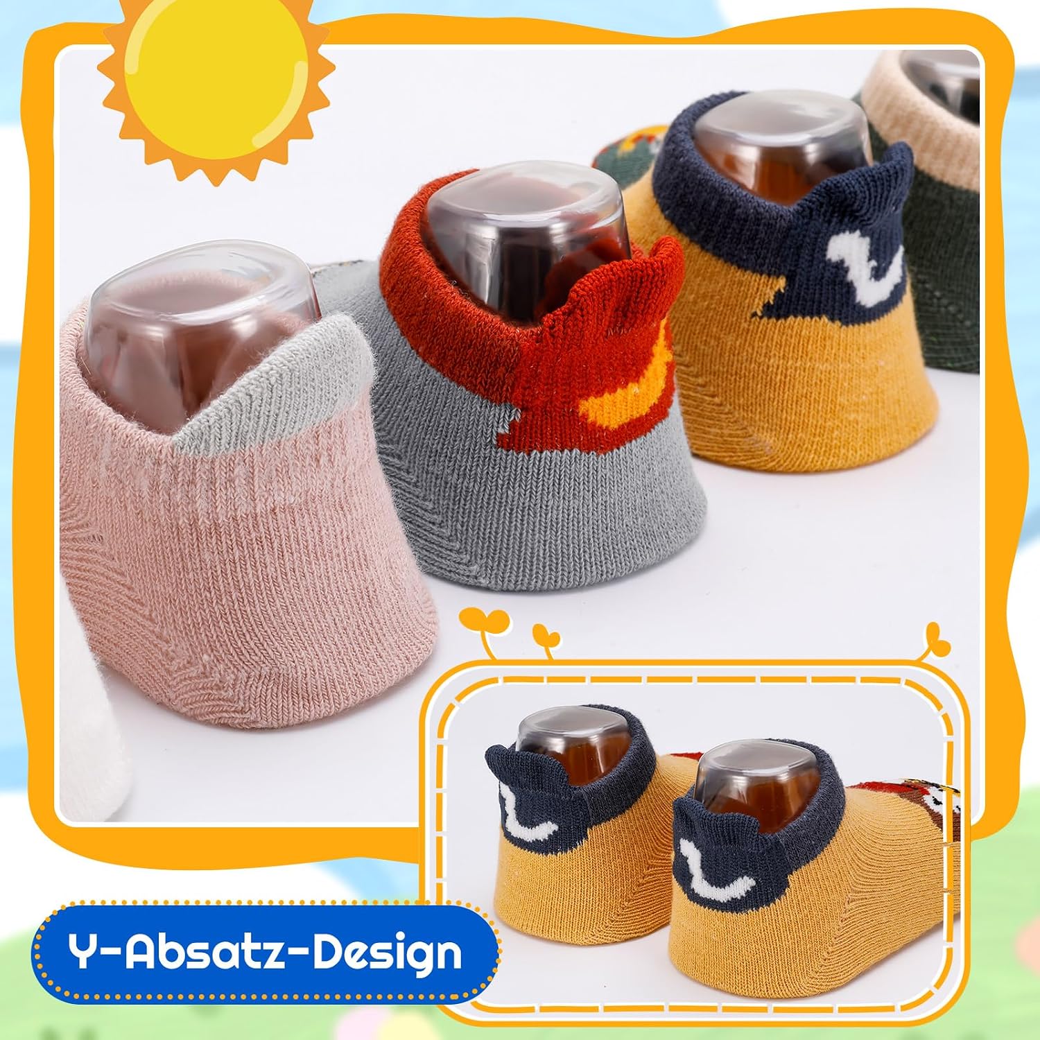 5 Pairs Baby Non-Slip Socks Non-Slip Baby Socks – Bild 5