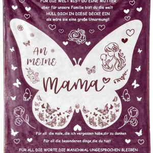 Charfia Mother’s Day Gifts for Mum, Cuddly Blanket Gifts for Mum, Mum Birthday Gift, Best Mum Blanket Gift, Mother’s Day Valentine’s Day Christmas 1.3 x 1.5 m Blanket