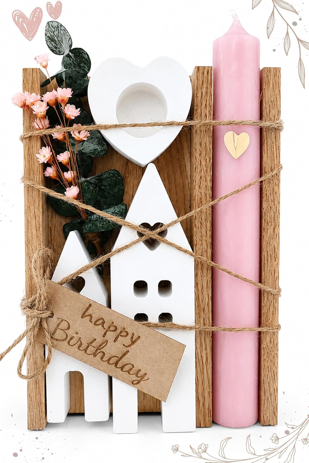 Candle Gift Set for Birthday Women or Girlfriend | Gift | Light Houses Candle Decoration with Dried Flowers