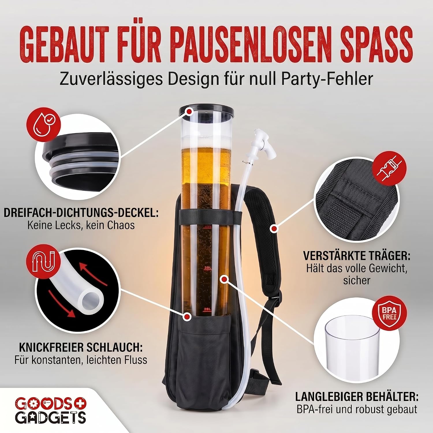 Beer Backpack Drinks Backpack Single for 3 Litres – Bild 3