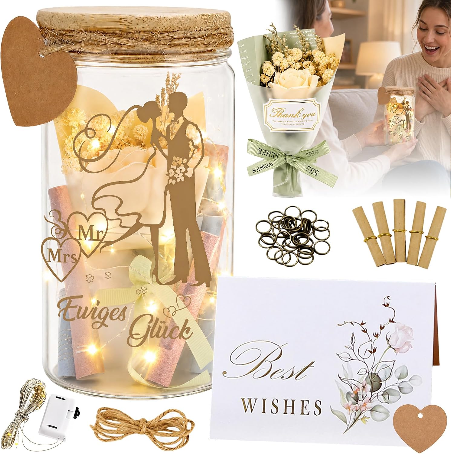 Idota Wedding Gifts for Bride and Groom Eternal Happiness Money Gifts Wedding