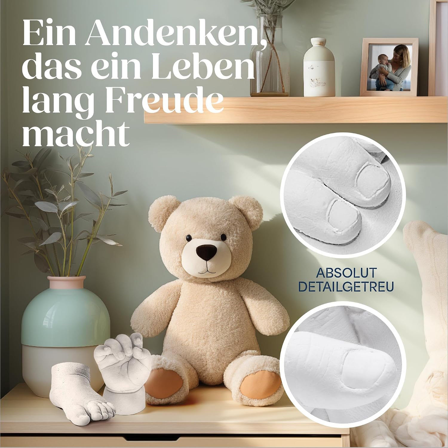 Niimo® 3D Plaster Cast Baby Hand and Foot - Non-Toxic Baby Shower Gift – Bild 6