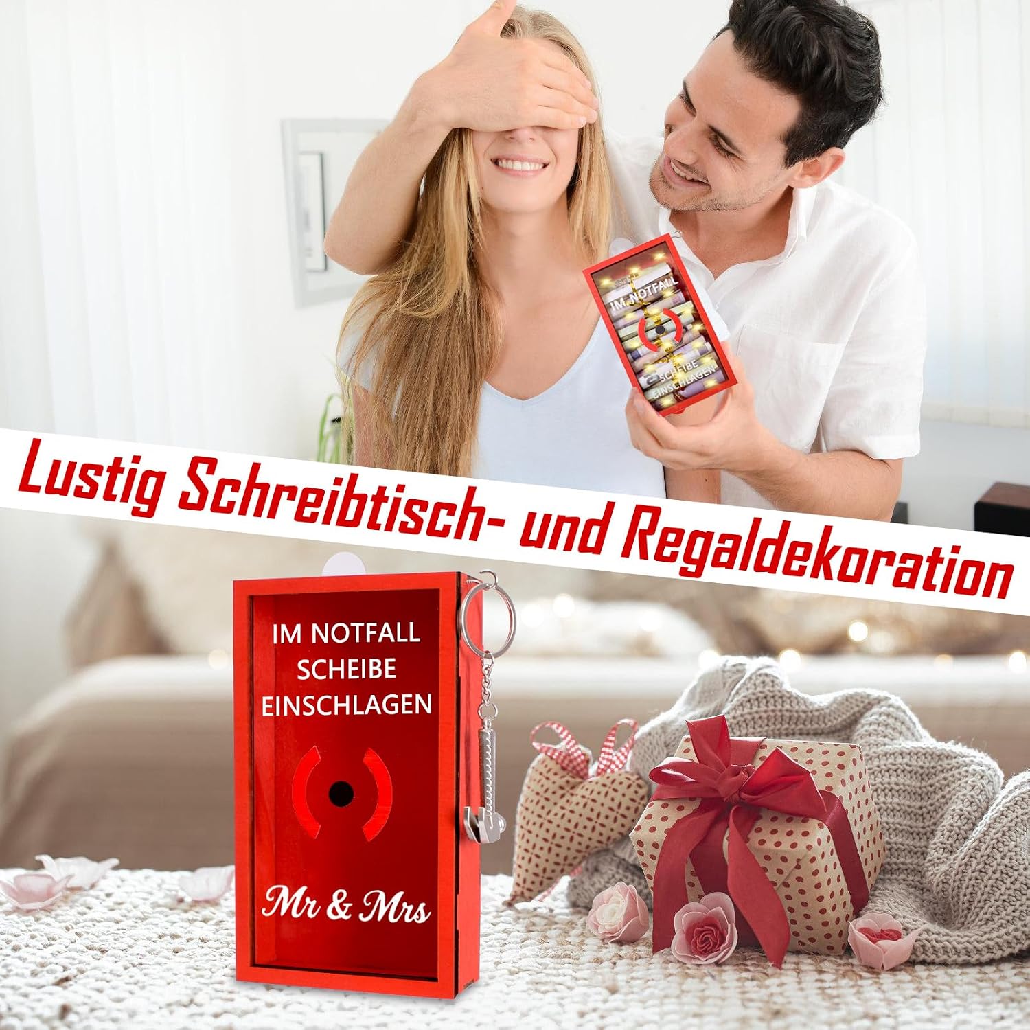LED Wedding Gifts for Bride and Groom, Funny Money Gifts for Wedding, Funny Gifts, Emergency Box with Hammer, Creative DIY, Packaging, Money Gift, Youth Consecration, Wedding Anniversary – Bild 5