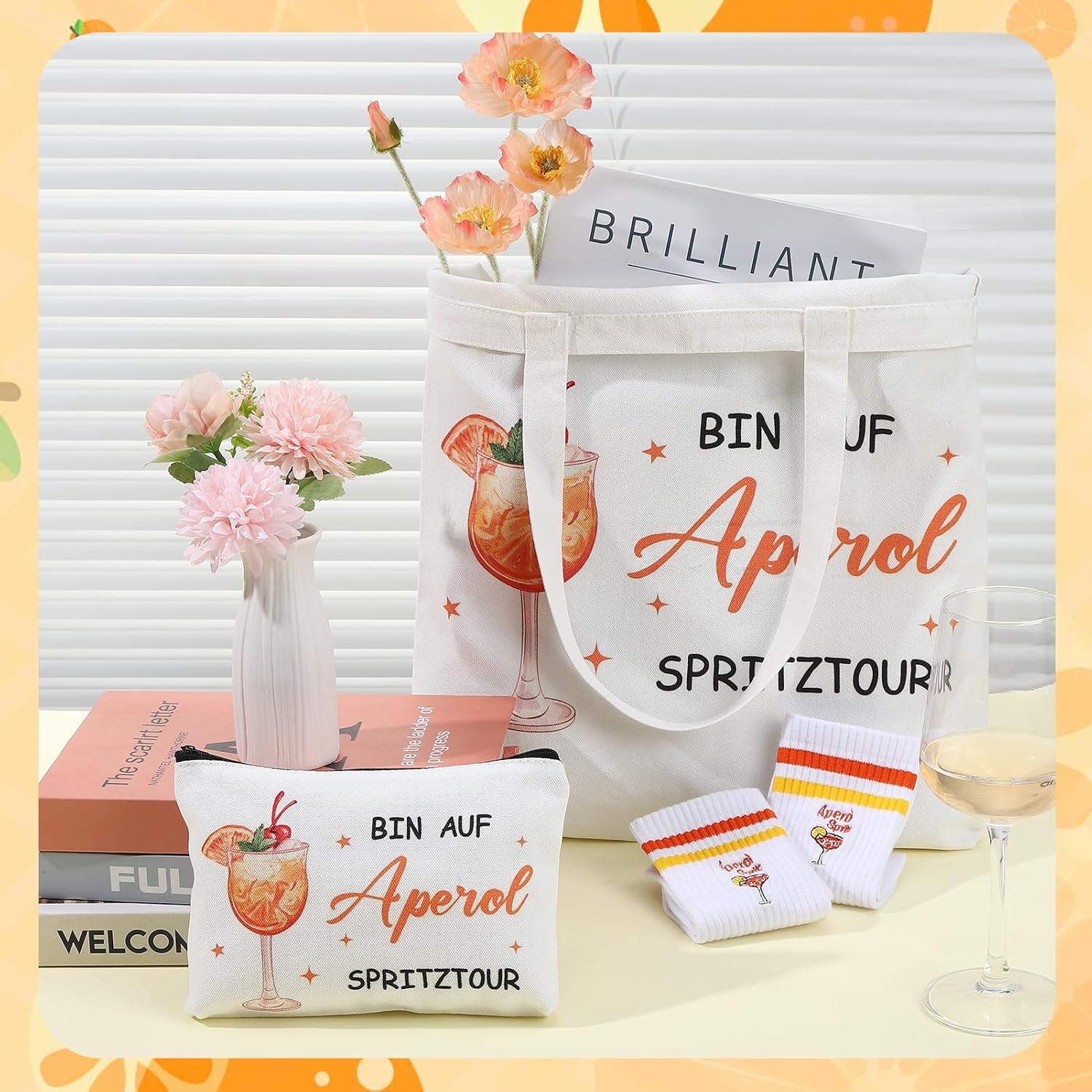 Aperol Spritz Gift Set Bag Socks Cosmetic Bag Women – Bild 7