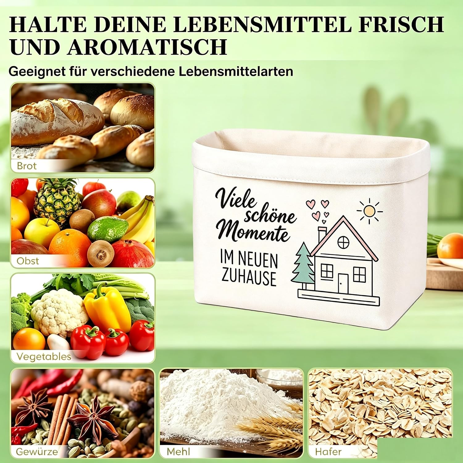 Housewarming Gifts for Home, with Bread Basket Fabric & Bottle – Bild 6