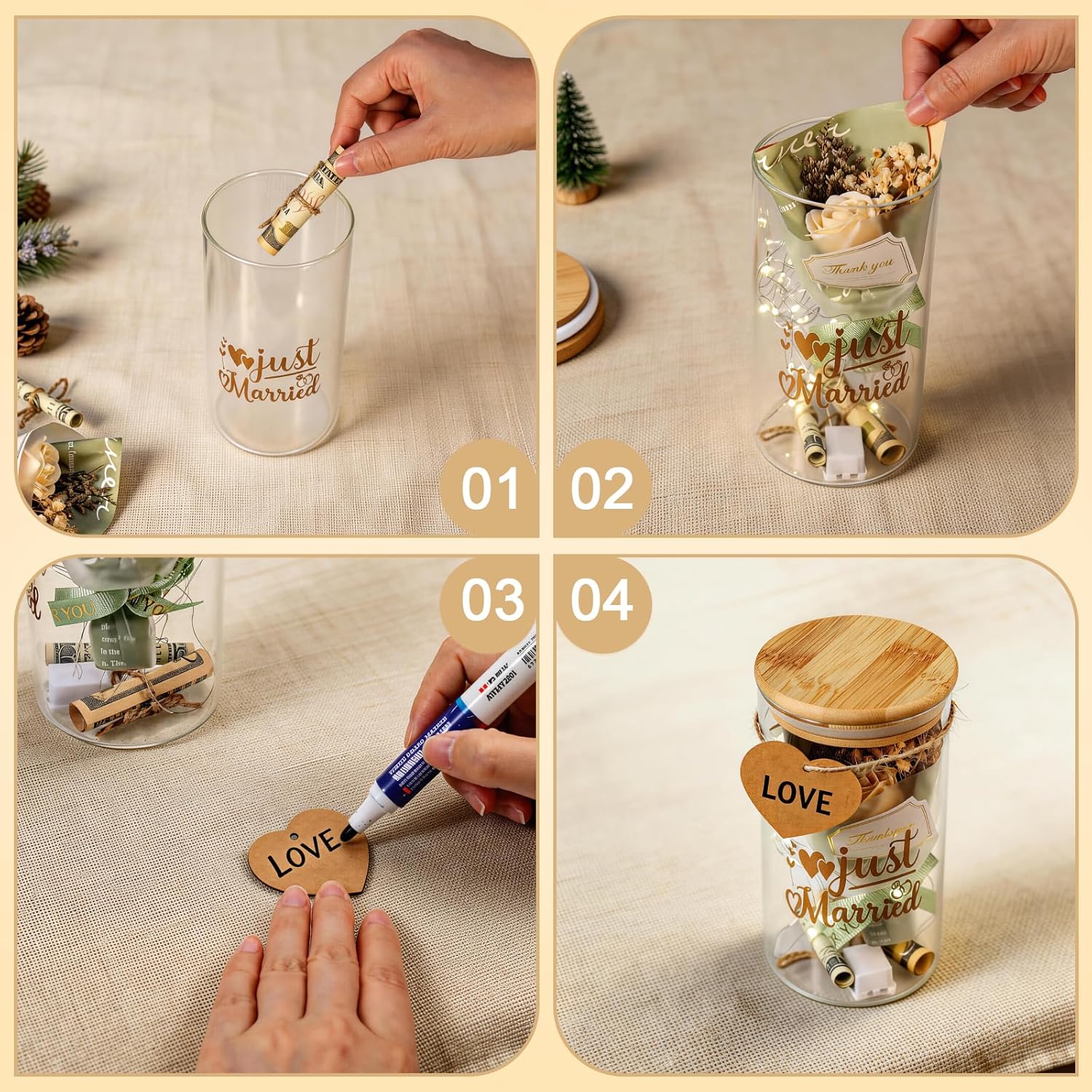 LED Bottle Light Money Box Wedding Gifts for Bride and Groom – Bild 4