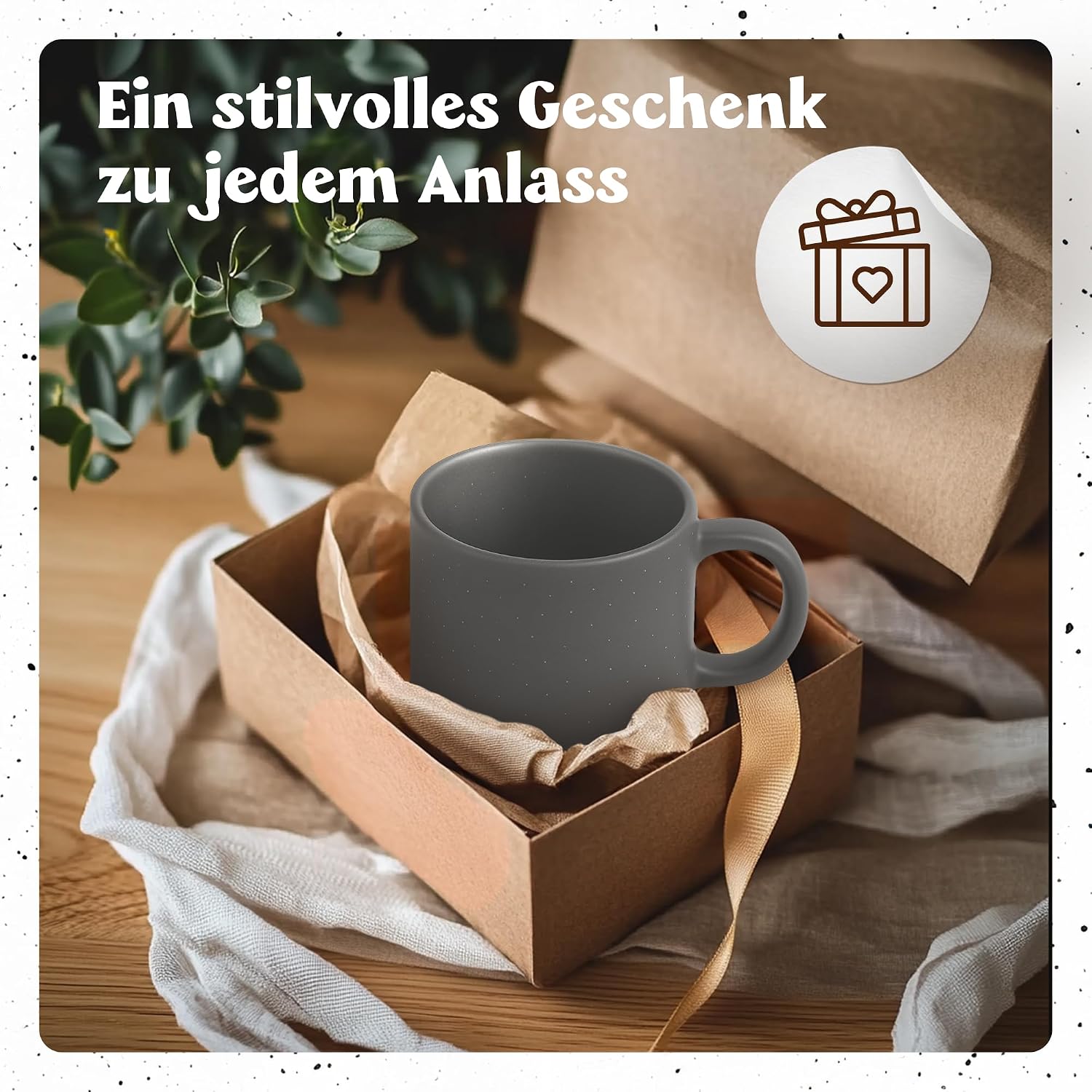 LIEBTASTISCH Laser Engraved Coffee Mug - Ceramic Stoneware Coffee Mug, Personalised Mug for Coffee, Tea - Favourite Person Gift, Father's Day, Mother's Day, Women's Day, Best Friend (Grey) – Bild 7