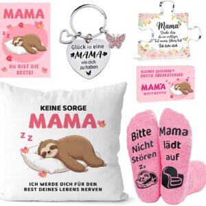 iDattel Gifts for Mum Set, Mother's Day Gift with Pillowcase, Cuddly Socks, Acrylic with Loving Saying and Keyring, Birthday Gift for Mum, Gift Box for Women for Mother's Day, gifts for mom set, XL