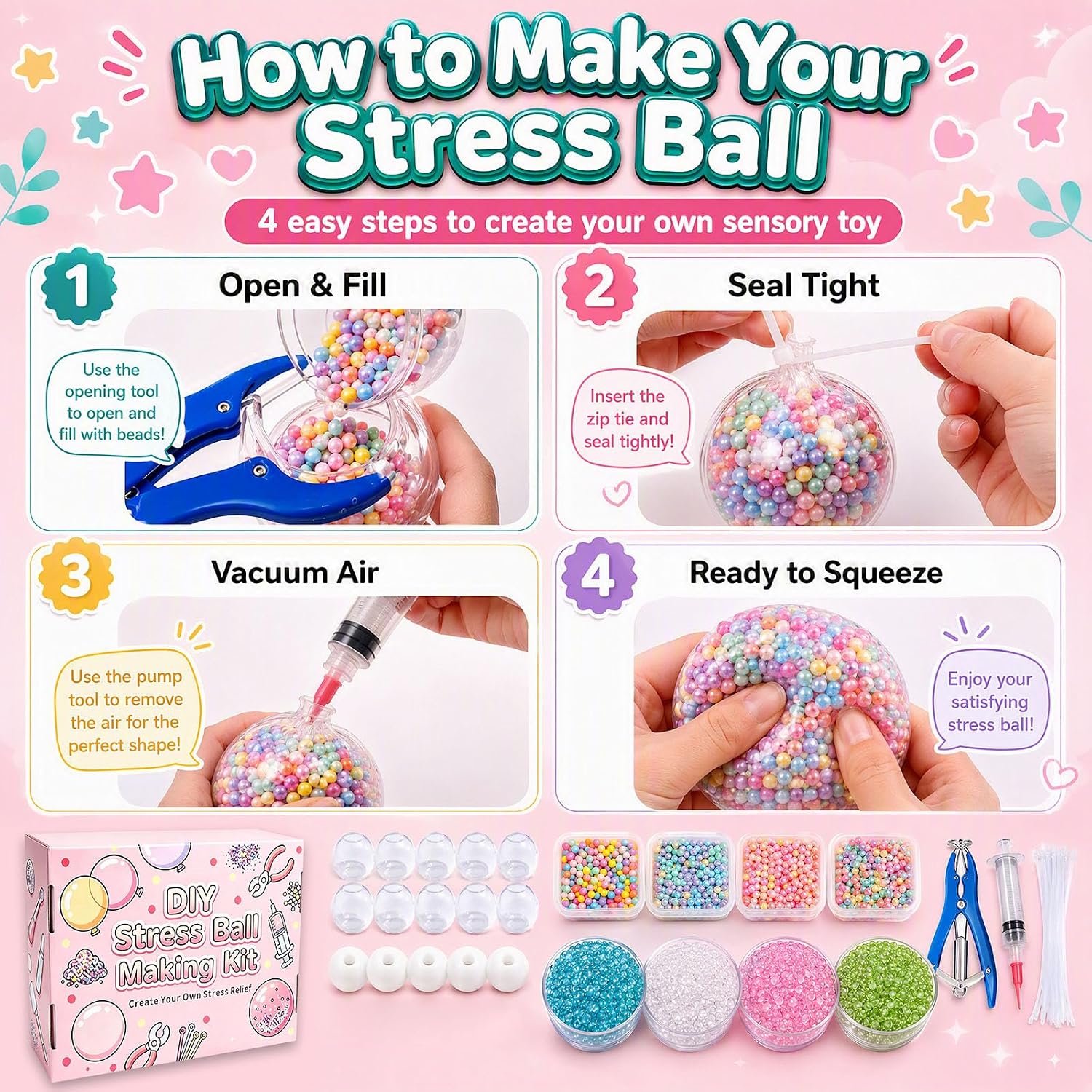 Squishy DIY Set, Stress Ball Squishy Set for Adults – Bild 6
