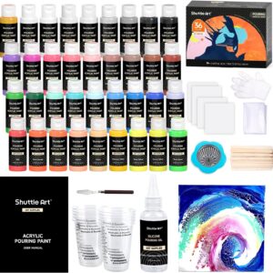 Shuttle Art 36 Bottles Pouring Acrylic Paint Set (60 ml), Acrylic Pouring