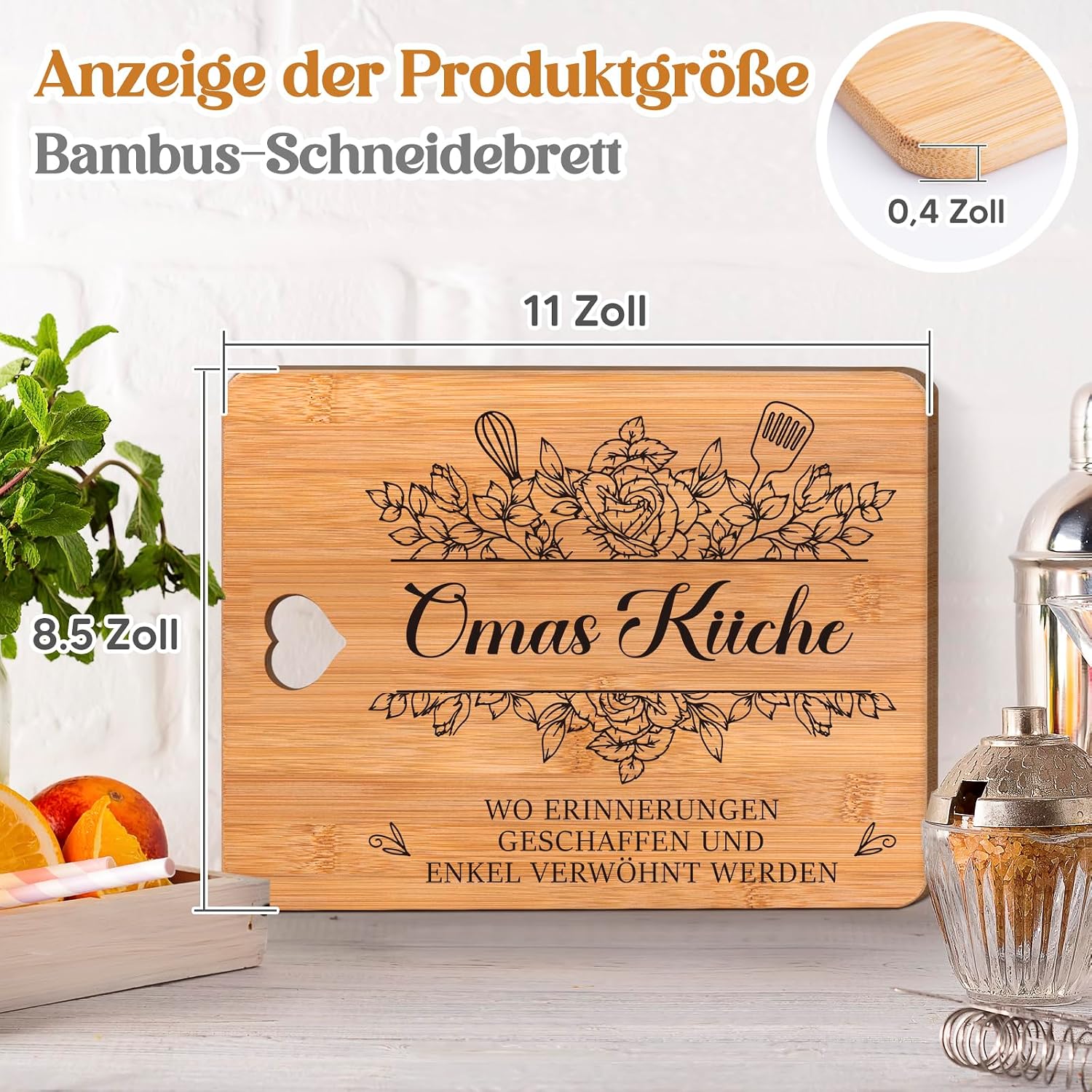Grandma Gift, Birthday Gift for Grandma - Bamboo Chopping Board – Bild 6