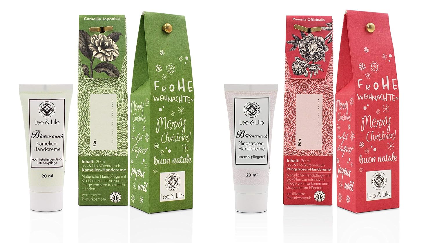 Leo and Lilo Small Christmas greeting, gift set with 6 hand creams, natural cosmetics, made in Germany – Bild 4