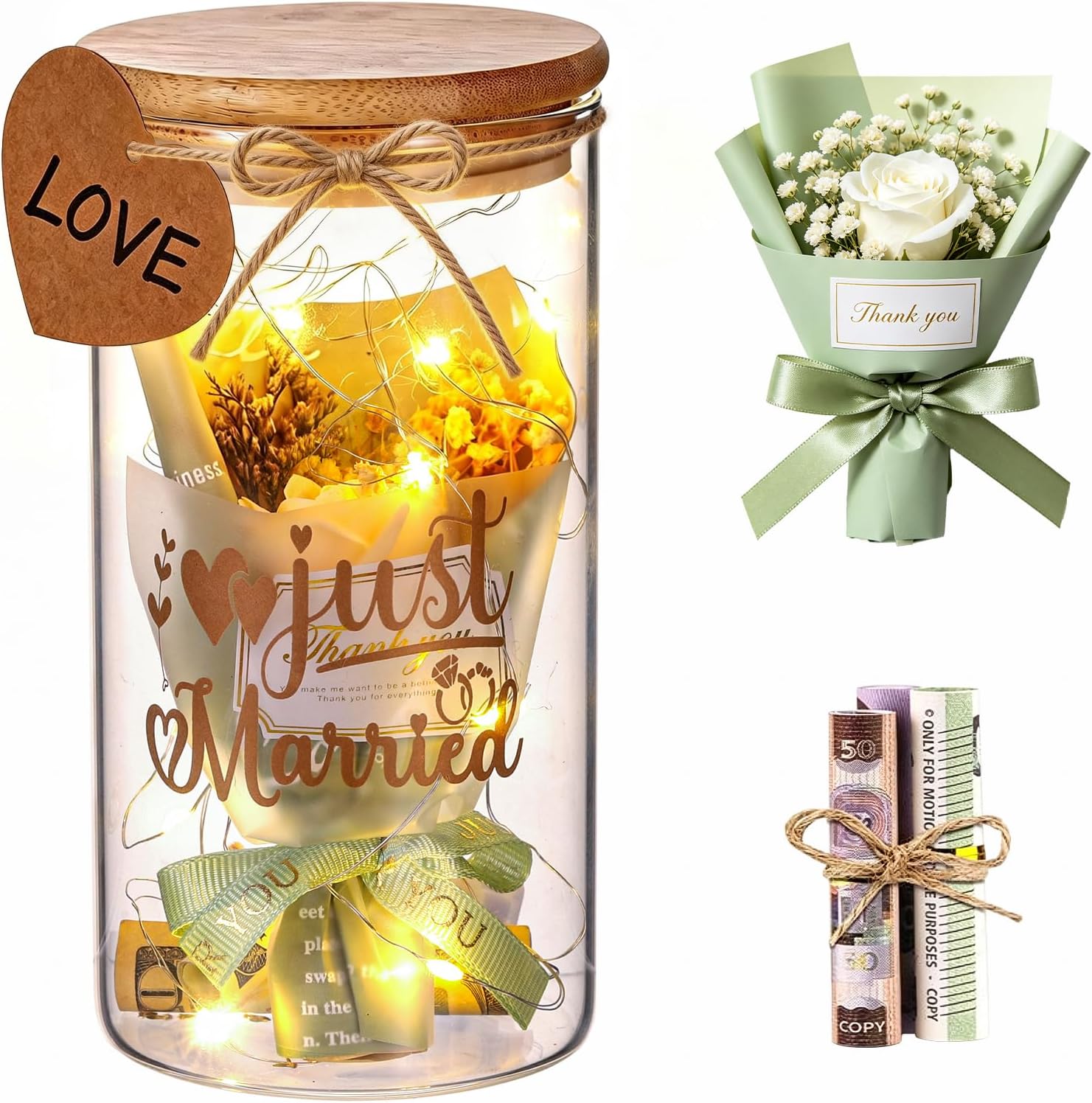 LED Bottle Light Money Box Wedding Gifts for Bride and Groom