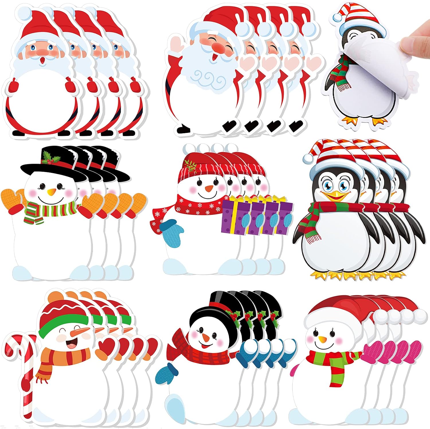 Outus 32 Pieces Christmas Notepad, Snowman, Santa Claus, Penguin