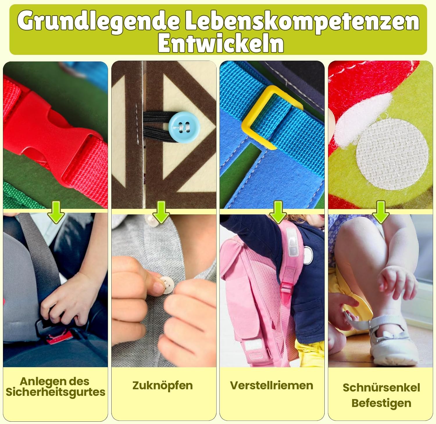 Quanquer Montessori Busy Board German Toy from 1 2 3 4 Years - Farm Book for Early Education Car & Plane Drives - Birthday Holiday Easter Children's Day Gifts for Toddlers – Bild 8