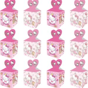 Roffatide 12pcs Kitty Party Gift Boxes Goodie Boxes for Birthday Party Decorations Accessories Sweets Biscuits for Children