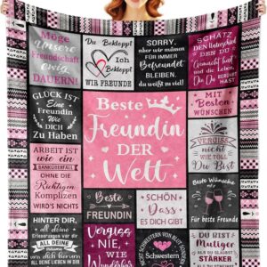 Gifts for Best Friend Flannel Cuddly Blanket (Pale Pink, 150 x 130 cm)