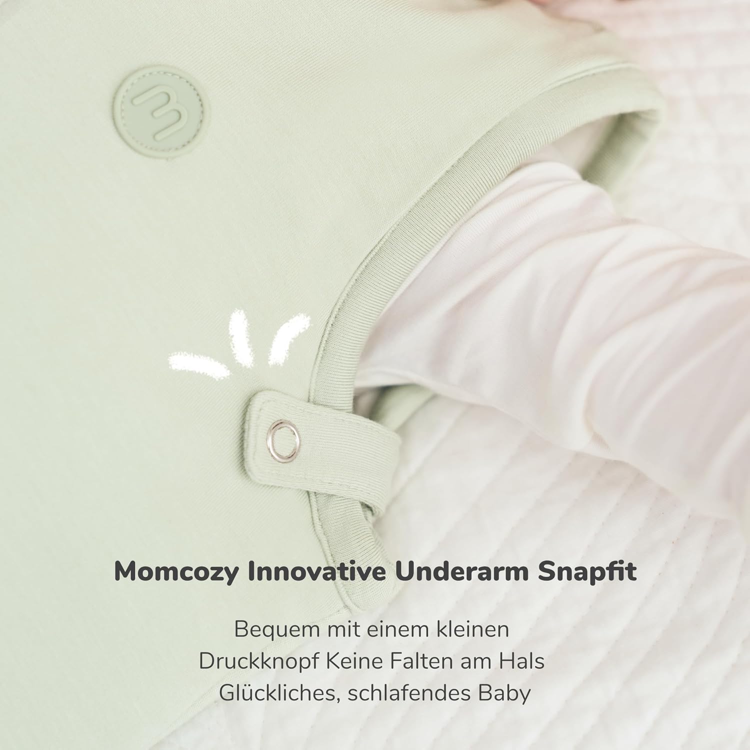 Momcozy Baby Sleeping Bag 1.5 Tog Cloud Soft Bamboo with 1.5 Tog, Portable Blanket with Supportive Plush Stuffing, Two-Way Zip for Easy Nappy Changing – Bild 4